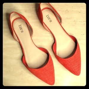 Bar III Coral Perforated Flats with side opening